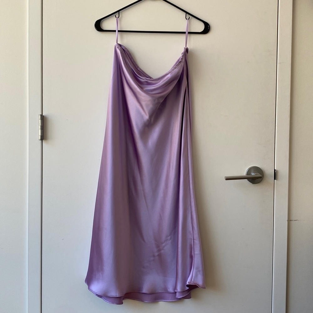 Cotton Candy LA Lavender Midi Satin Skirt